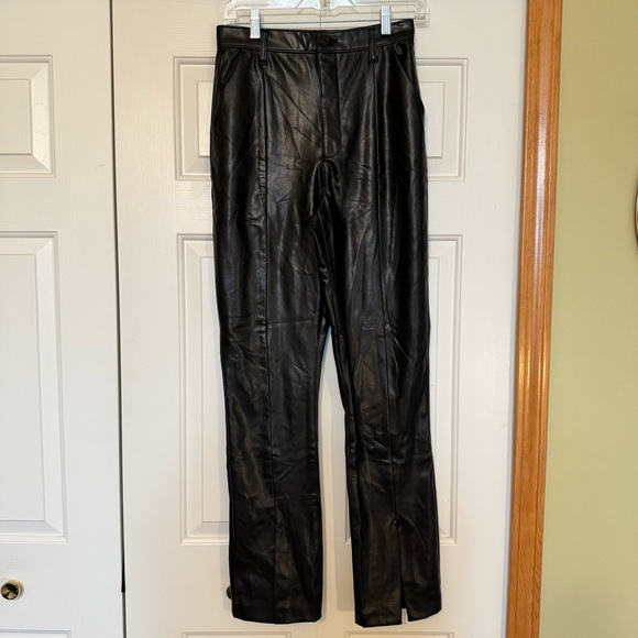 Abercrombie The Skinny Ultra High Rise Curve Love Vegan Leather Pants - Picture 4 of 9